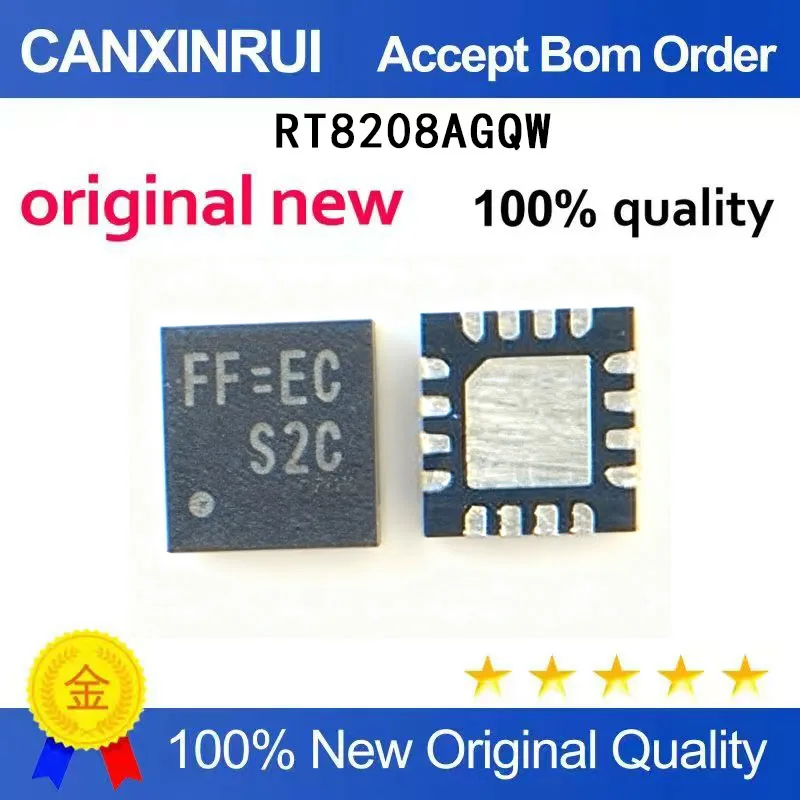 (5-100 Pieces) Spot RT8208AGQW FF=FF=EC FF=CB FF=BJ FF=AK FF=AD QFN16