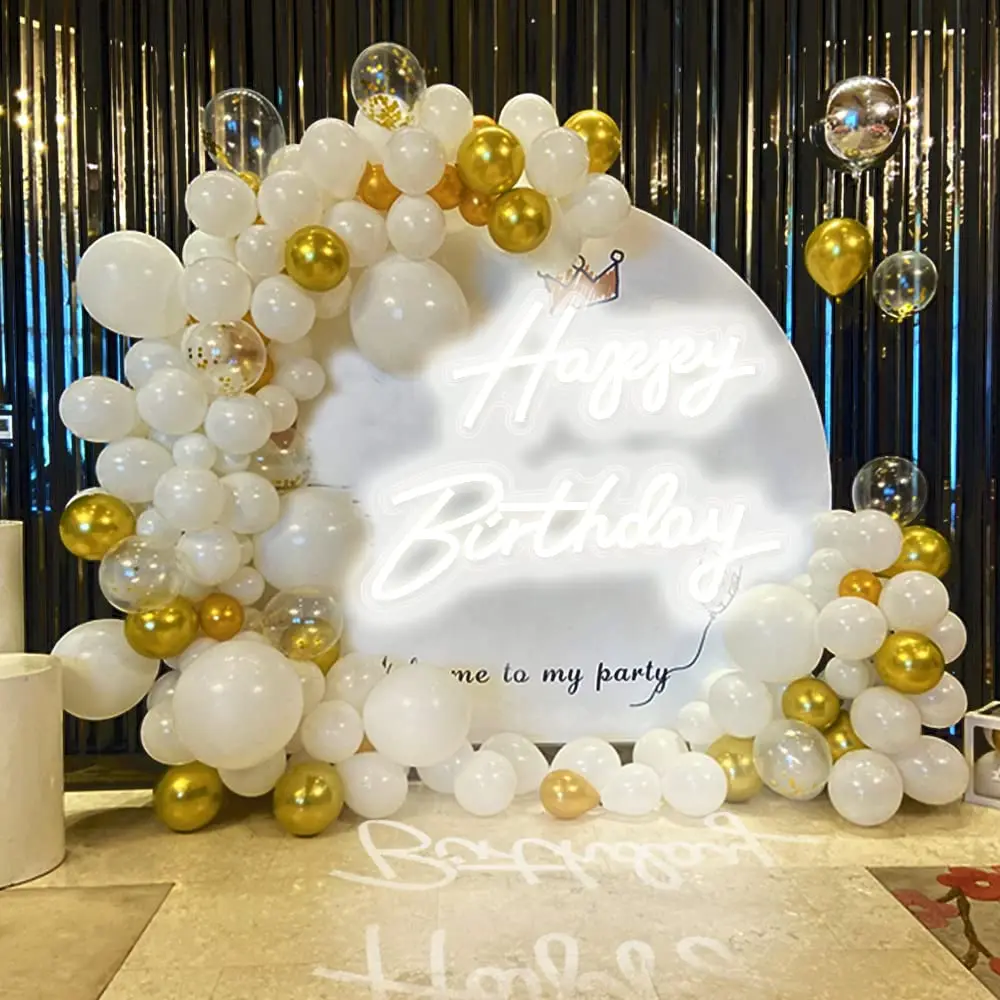 Neon led Sign Happy Birthday Led Light Party Flex Transparent Acrylic Oh Baby Neon Light Sign Wedding Party wall Decor