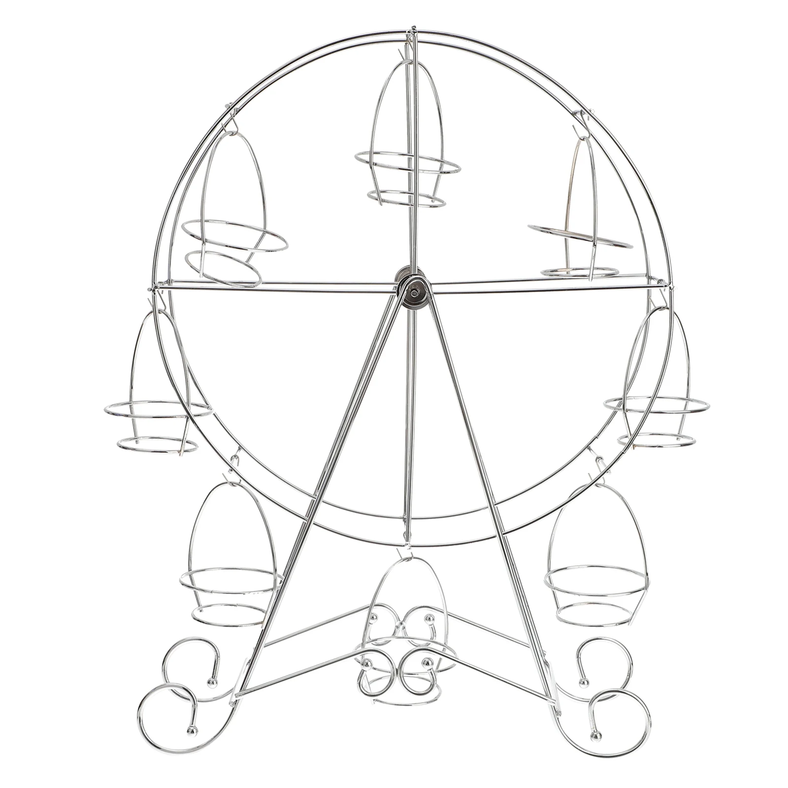 

Silver Creative Ferris Wheel Shape Cake Stand Iron 8 Cups Cupcake Storage Rack Wedding Snack Stand Elegant Dessert Tray Party Su