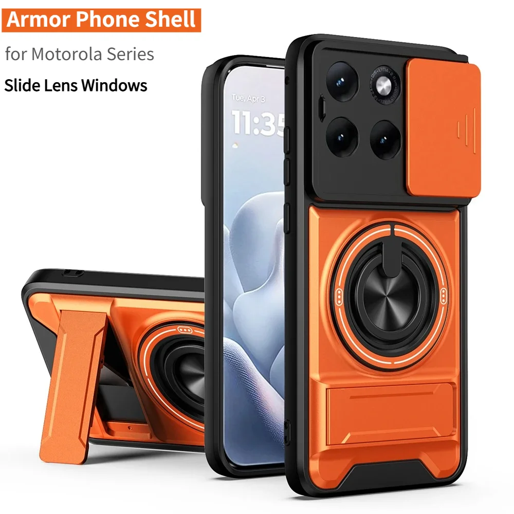 Luxury Armor PC+TPU Magnetic Ring Bracket Case for MOTO Edge
