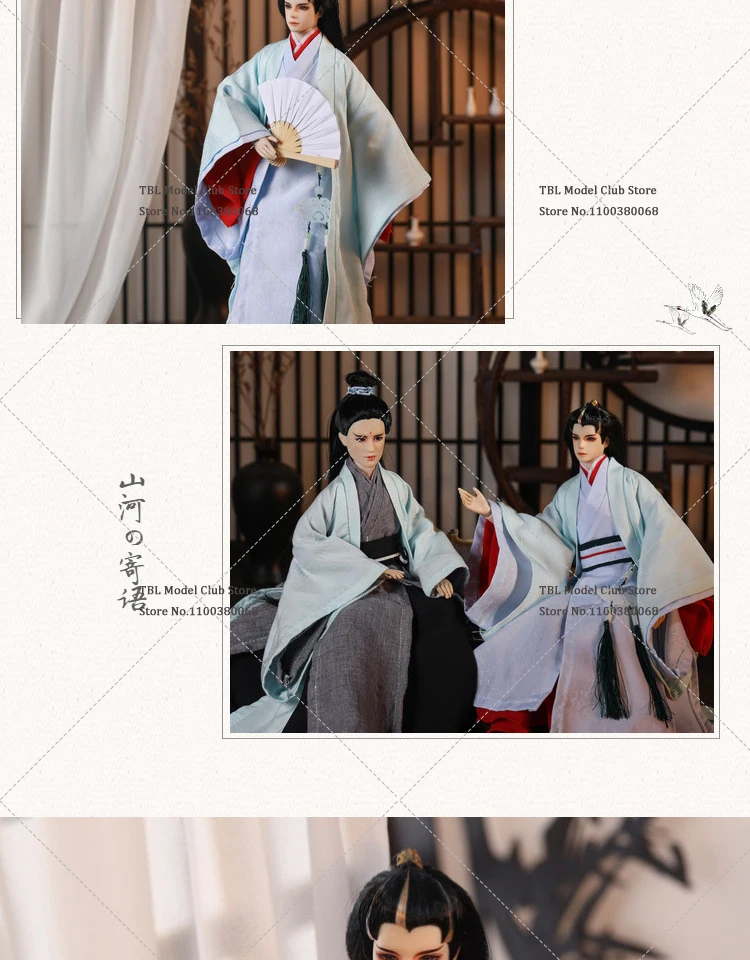 In Stock 1/6 Scale Male Soldier Traditional Chinese Style Student Embroidered Printed Hanfu For 12inch Action Figure Doll