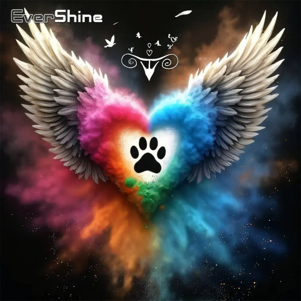 Evershine Diamant-Gemälde, Hund, Tier, Cartoon, komplett, quadratisch, rund, Diamant-Mosaik, Badezimmer, DIY-Bastelset, Heimdekoration