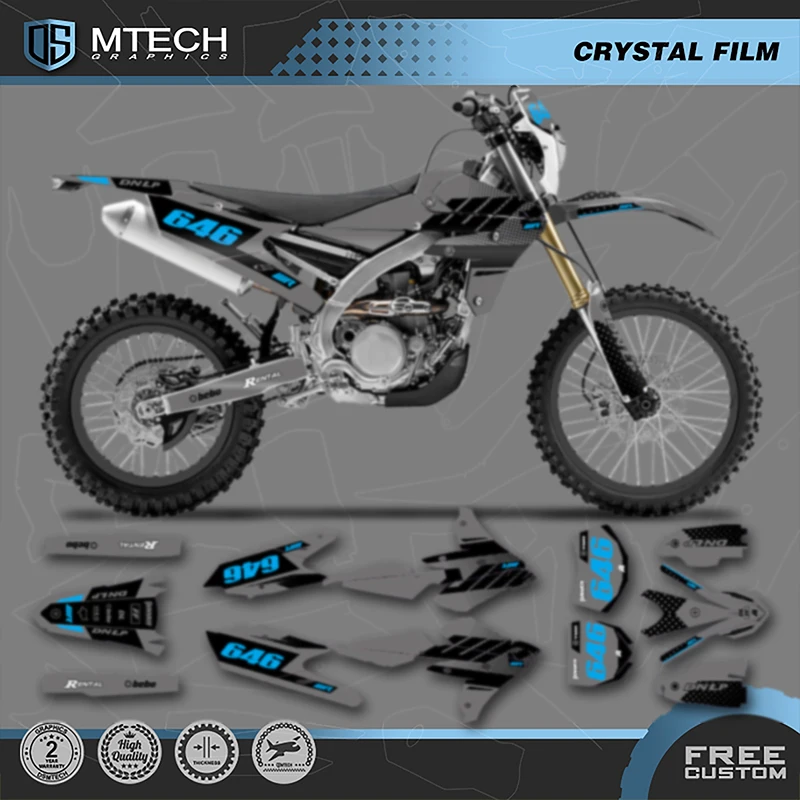 DSMTECH فريق الرسومات خلفية ملصق لاصق لامع ورائع أطقم لياماها WR250F WRF250 2015 2016 2017- 2019 WR450F WRF450 2016-18 007