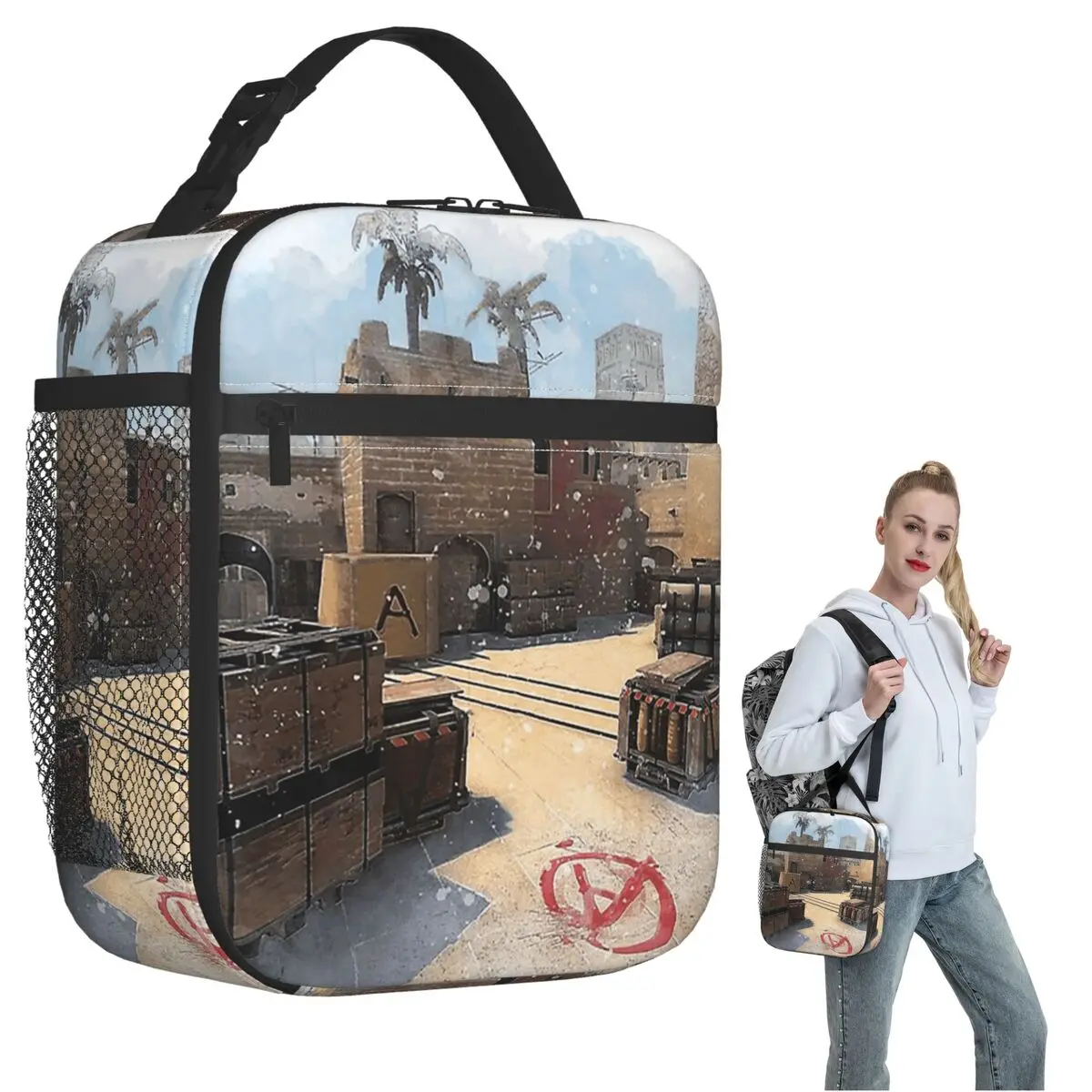 Mirage CSGO Poster In Watercolour Poster Insulated Lunch Bag for Women Children Portable Food Boxes Thermal Lunch Box Tote