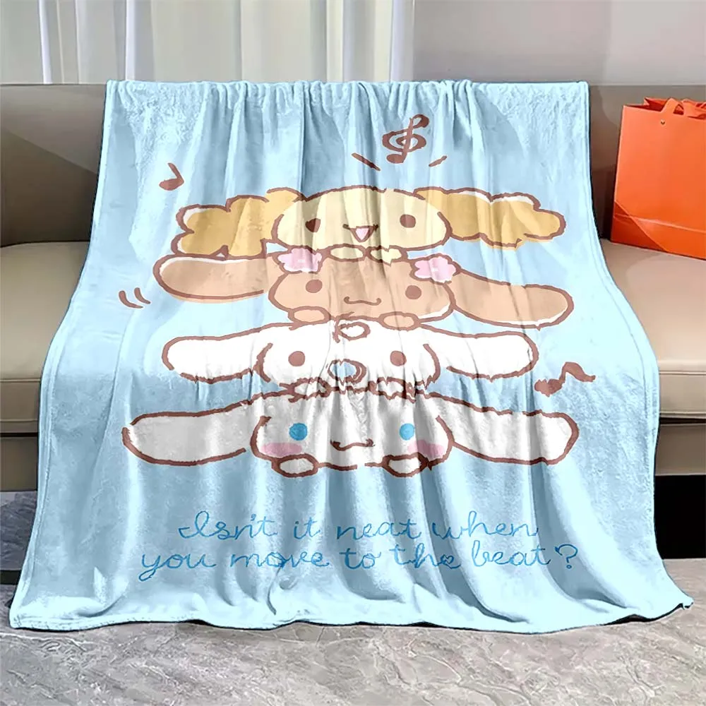 Japanese Sanrio Anime Cinnamoroll Soft Fluffy Blanket Kawaii Flannel Soft Warm Throw Blanket Bedding Sofa Cover for Girls Gift