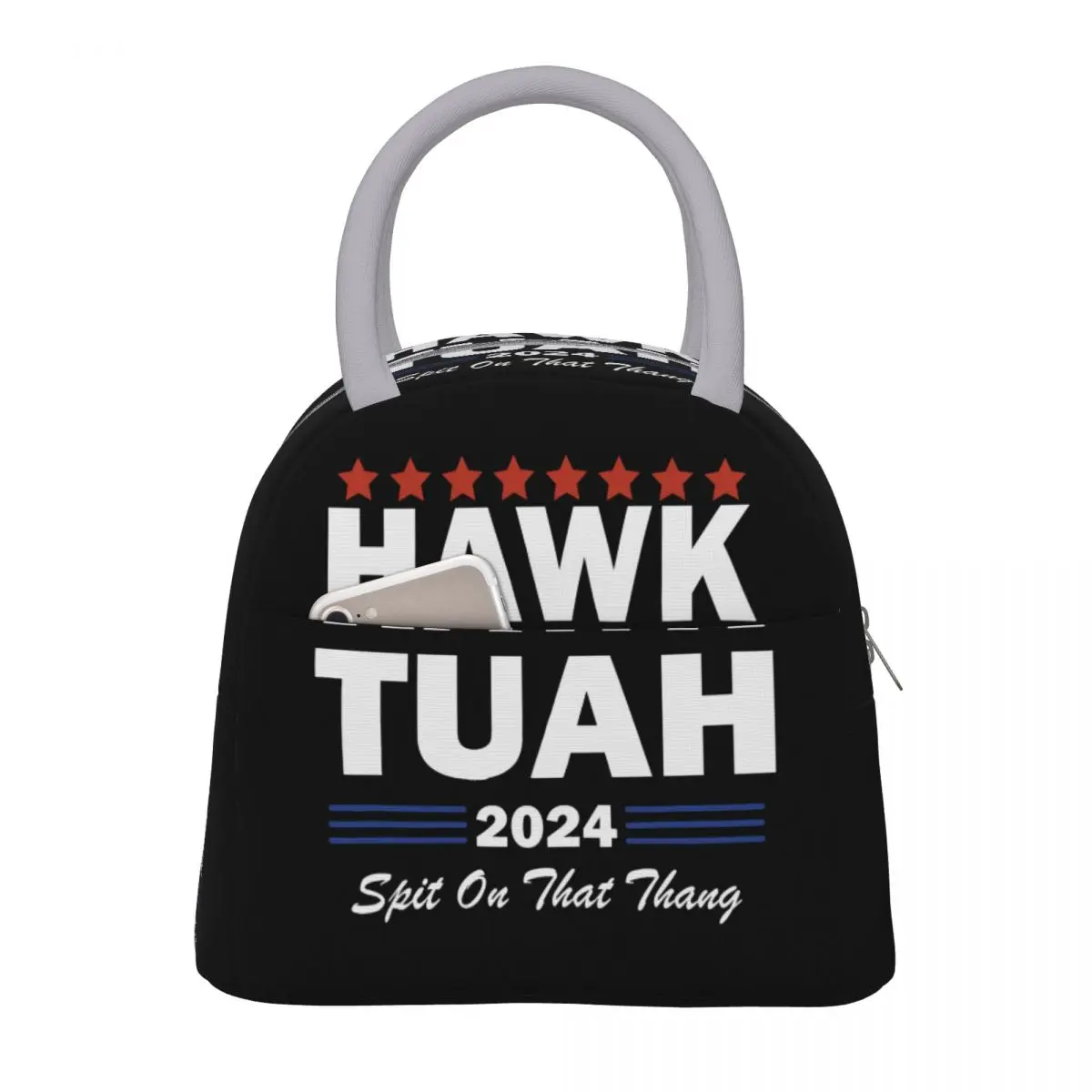 Insulated Lunch Bag Hawk Tuah Spit On That Thang 2024 Product Storage Food Box Cooler Thermal Lunch Box For Outdoor