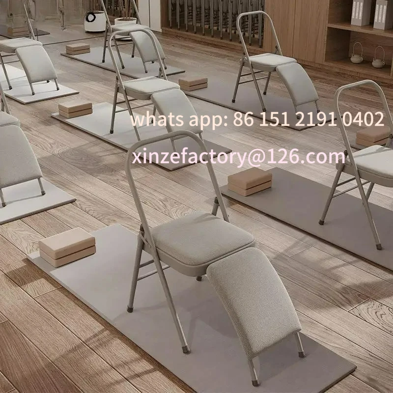 

Customizable Yoga Chair, Multi-Purpose, Metal Foldable Fitness Chair, Yoga Belt, Lumbar Support, Stretching Aux