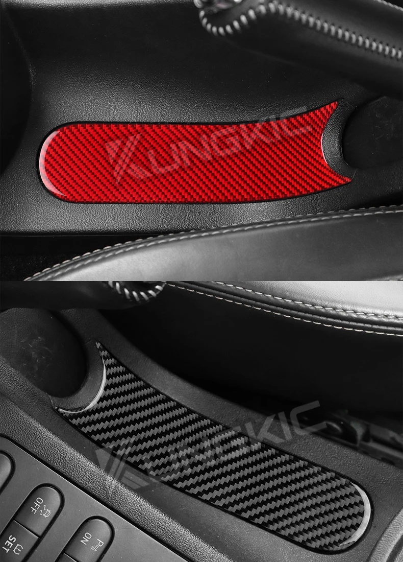 Real Soft Carbon Fiber Aufkleber für Seat Leon MK2 1P 2005 2006 2007 2008 2009 2010 2011 2012 Auto Handbremse Panel Trim Zubehör – Detail 10