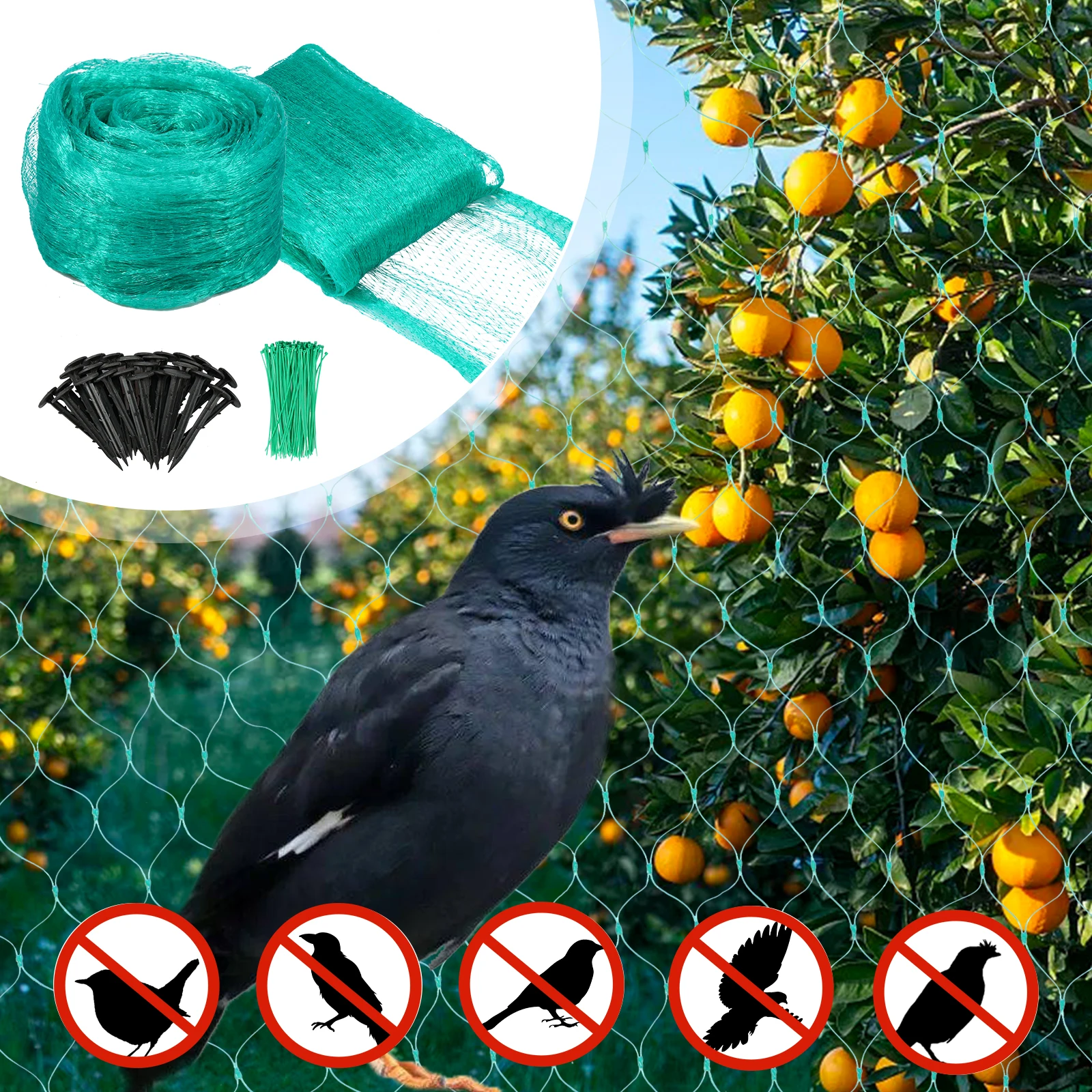 

2Pcs Bird Netting for Garden 13Ft x 33Ft Reusable Anti Bird Protection Net Multipurpose Plant Tree Netting Plant Netting for