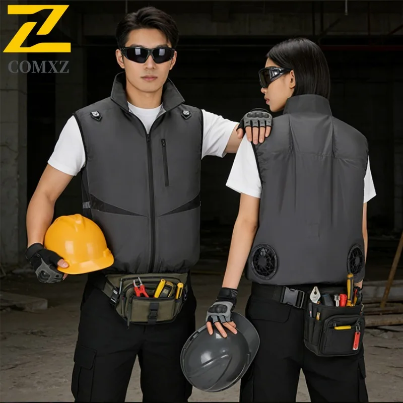 Summer Ice Fan Vests Men Cooling Sleeveless Worker Jacket Air Conditioning Clothing USB Electric Refrigeration Fly Fishing Coat