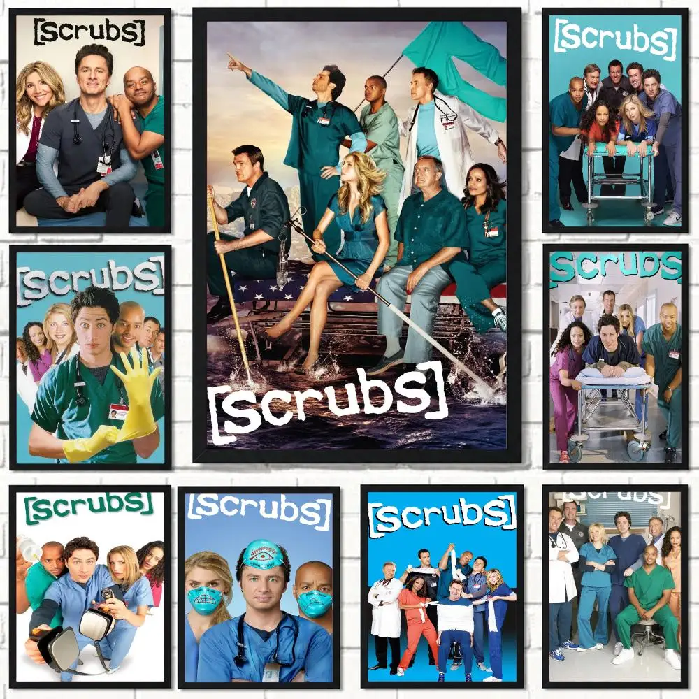 tv series S-Scrubs-S Poster Self Adhesive Wall Decor for Modern Home Cafe Office and Bar