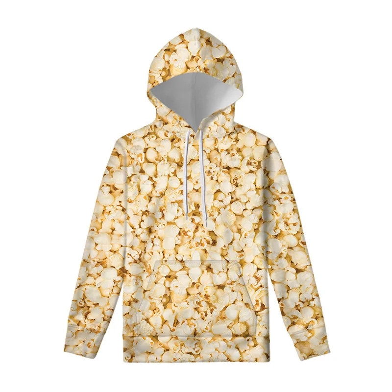 

Colorful Cute Popcorn 3d Print Hoodie Men Women Cartoon Hoody Long Sleeve Kids Hoodies Street Oversized Pullover Swearshirts
