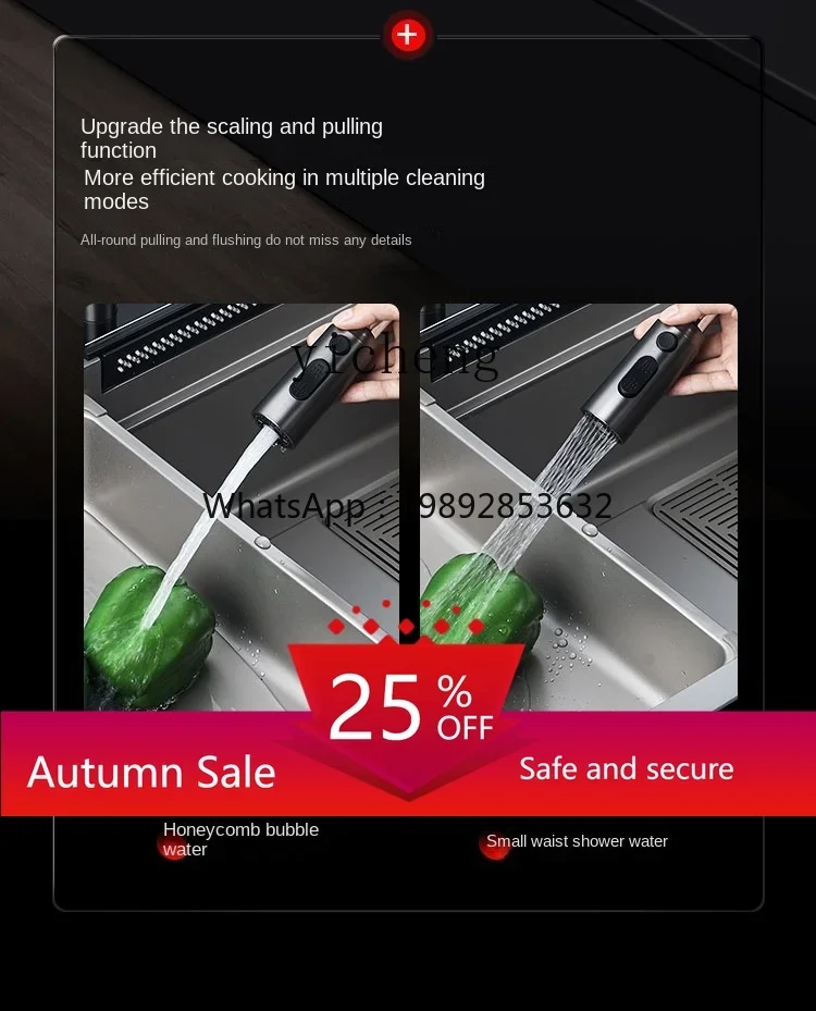 

304 Stainless Steel Sink Large Single Sink Kitchen Vegetable Basin Nano Sink