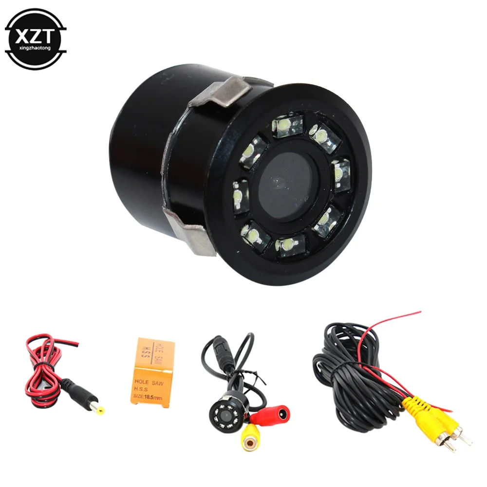 18.5mm Drill Hole Style Car Parking Backup Reverse Rear View Camera LED Night Vision 170 Degree Mini Waterproof Color CCD Image