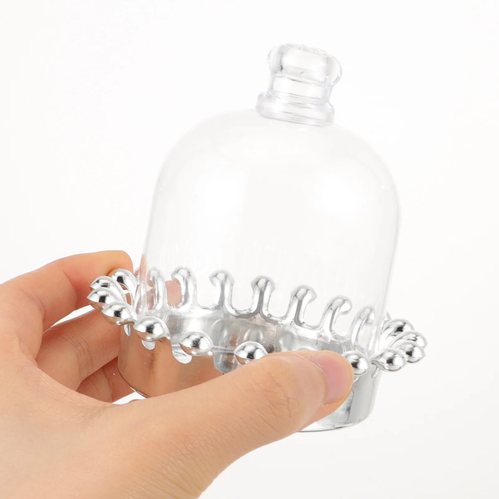 

12pcs Mini Cake Stand With Dome Clear Plastic Dessert Display Tray For Wedding Birthday Party Appetizer Fruit Holder