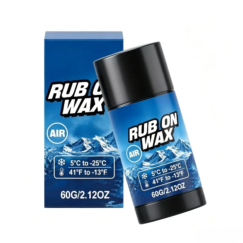 Reduce Friction Ski Wax 60g Rub-On Paste Long-Lasting Deep Cleaning Repair Easy Apply for Snowboard Ski Winter Sports Gear