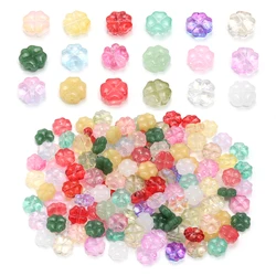 50pcs/Lot 10mm Colored Four-leaf Clover Shape Beads for Jewelry Making Loose Spacer Glass Beads DIY Bracelet Necklace