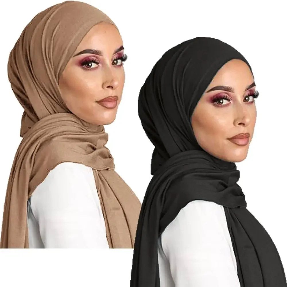 2024 Summer Thin Hijab Scarf Women Plain Solid Muslim Head Scarf Ladies Shawl and Wrap Female Foulard Hijab Stoles