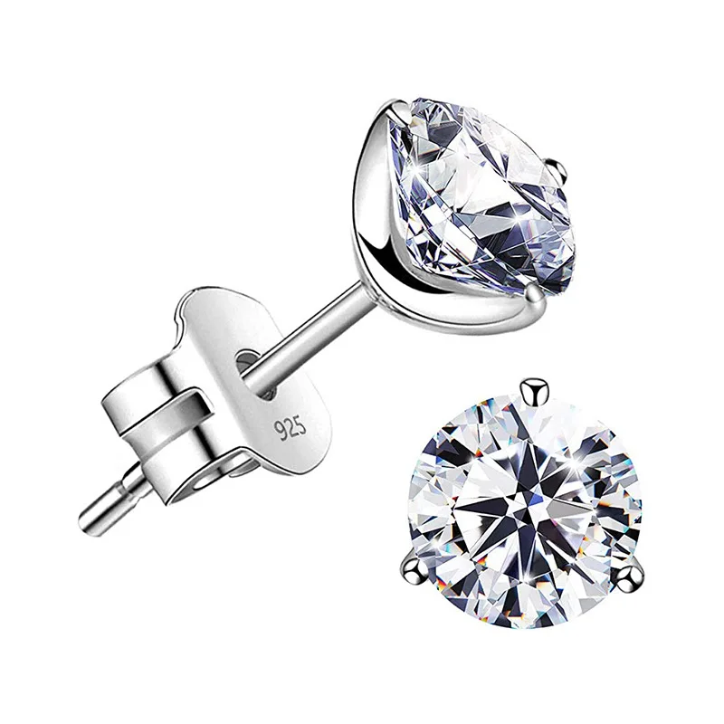 

GL 5-8mm Elegant Lady Round Three-Claw Earrings D VVS1 Moissanite Fine Jewelry