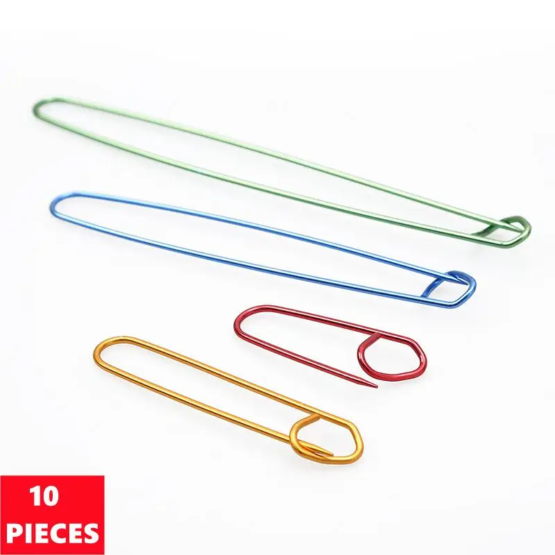 10Pcs/Lot Colorful Aluminum Sweater Anti-Release Pins Anti-Detachment Handmade DIY Knitting Tools for DIY Crafts
