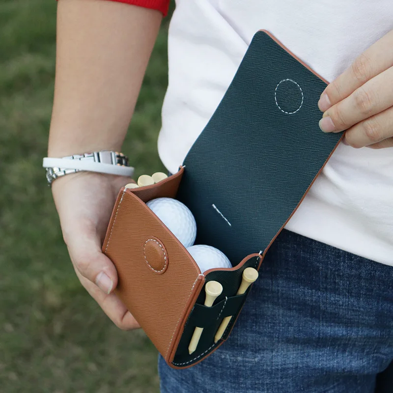 Outdoor Golf Ball Spike Storage Bagwaist-mounted Rangefinder Leather Case Measuring Instrument Magnetic Waist Pack Storage Bag