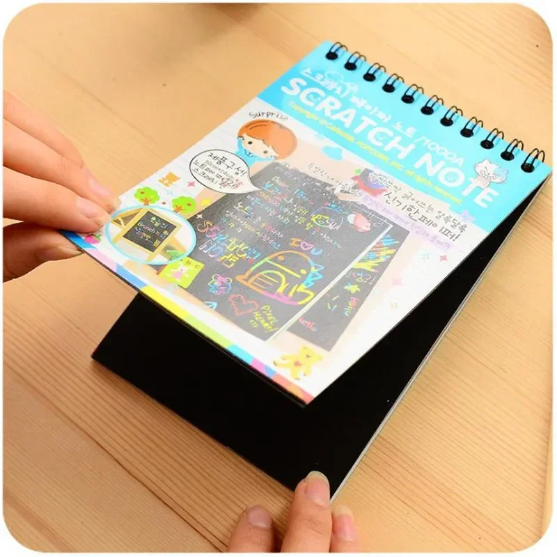 1PC Scratch Note Children's Creative DIY Scratch Painting Colorful Graffiti Notebook Creative DIY Environmental Friendly Puzzle