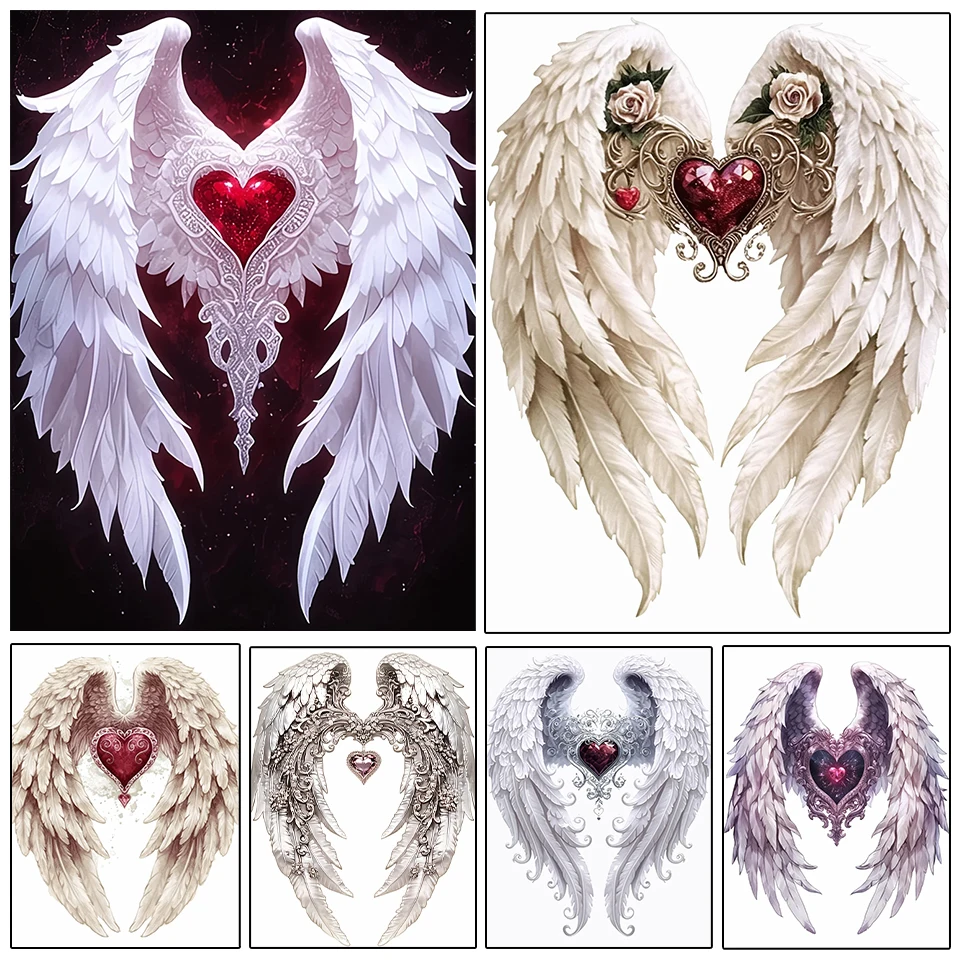 

DIY Diamond Painting Cross Embroidery Set Angel Wings Love Diamond Mosaic New Series 2024 Home Decoration Gift