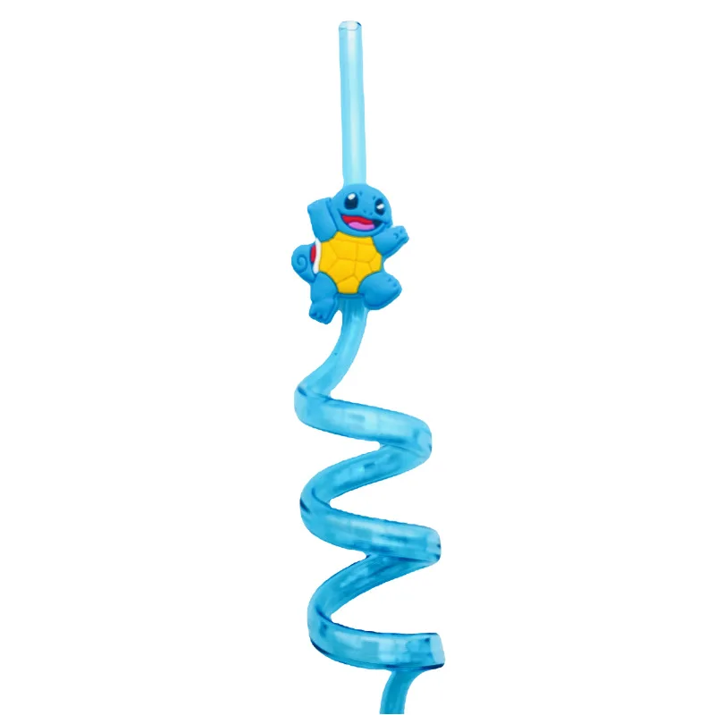 Pokemon Pikachu Reusable Plastic Straws Kids Birthday Party Decor Straws Milkshake Ice Drinks Wedding Party Supplie 1/5/10PCS