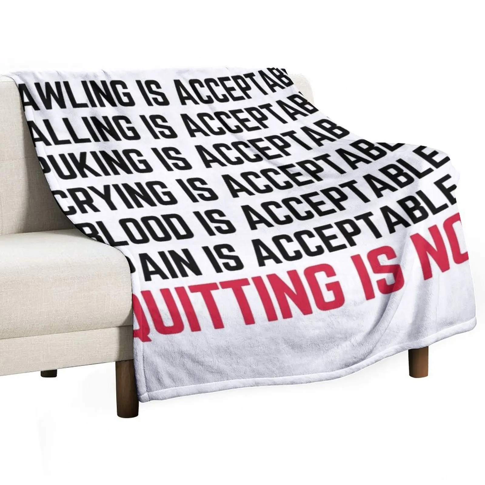 Crawling Is Acceptable Gym Quote Throw Blanket Decoratives Designers Blankets