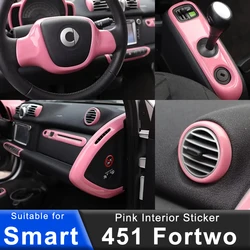 Car Interior Decorative Stickers For Mercedes Smart Brabus 451 Fortwo Car Modification Accessories Pink Decorative Stickers