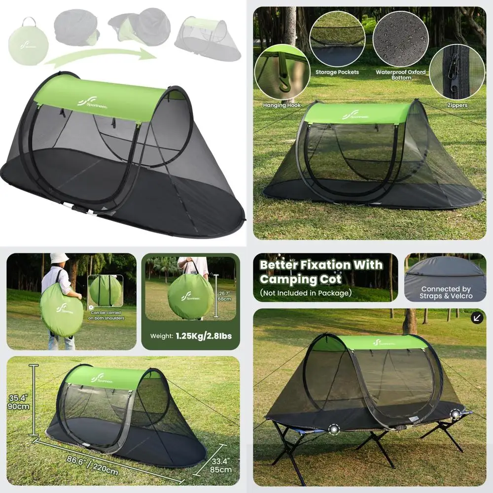 

Portable Folding Mosquito Net Tent for 1 Person, Suitable for Adults and Kids, Ideal for Camping and Outdoor Activities