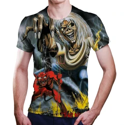 2023 Sommer neue Mode Herren T-Shirt tragen Heavy Metal Rock 3d gedruckt Herren hemden Straße cool Kurzarm Top übergroß