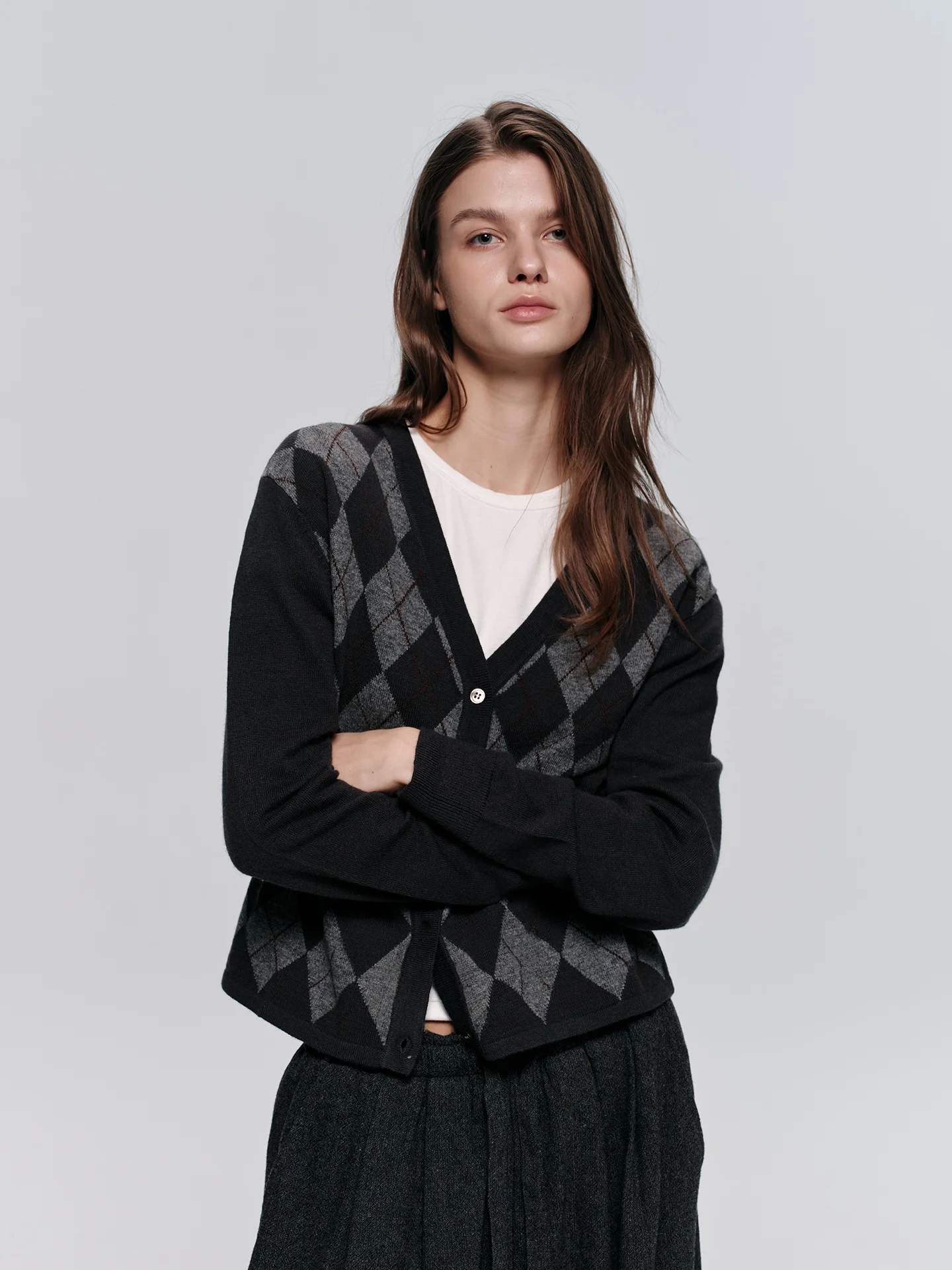 

Goffrid Warm Order Ретро Классический шерстяной вязаный кардиган V-ne ort Sve Long Sve Открытый кардиган Мягкое полиэстер Акриловое волокно La...