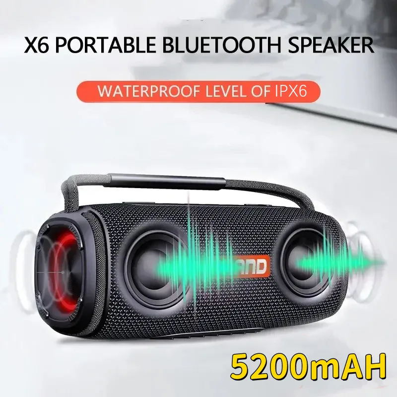 Powerful Bluetooth Speaker Wireless20W High-power Outdoor Portable IPX6 Waterproof TWS Interconnected TF Card Player Sound Box