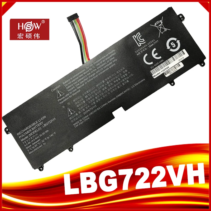 

Аккумулятор LBG722VH для LG Gram 13Z940 13Z970 14Z950 15Z960 15Z975 Series LBP7221E 7,6 V 30.4Wh