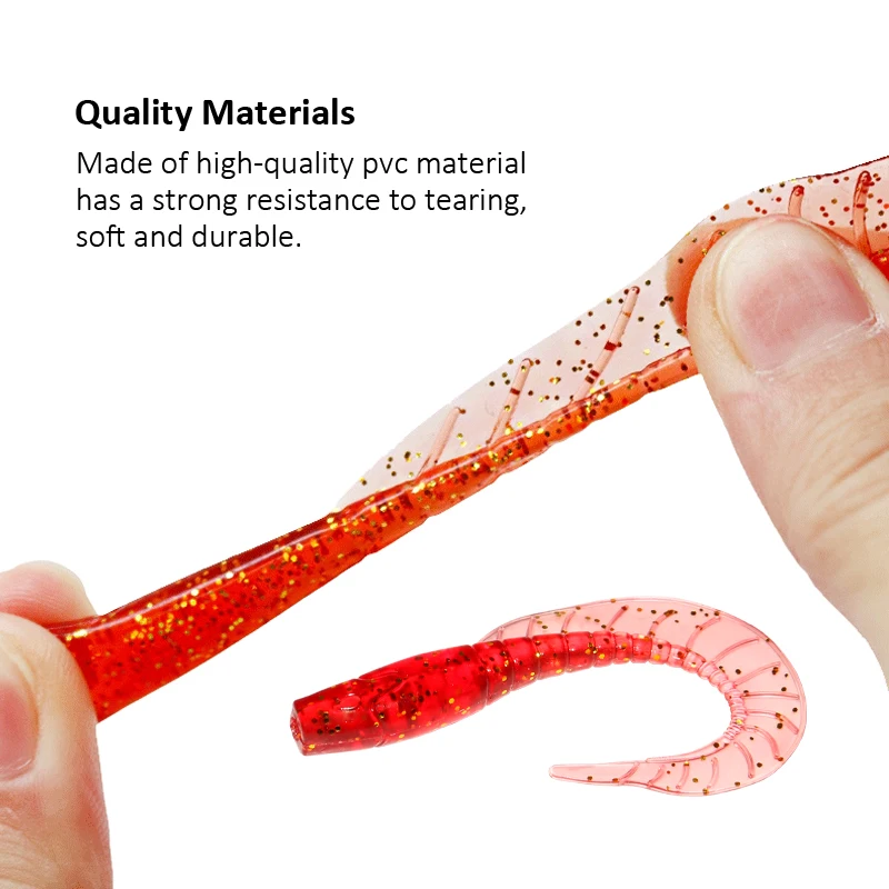 50PCS Soft Fishing Lures 1.7g/60mm T-tail Worm Lure Small Artificial Bait Jig Wobblers Bass Pike Fishing Tackle