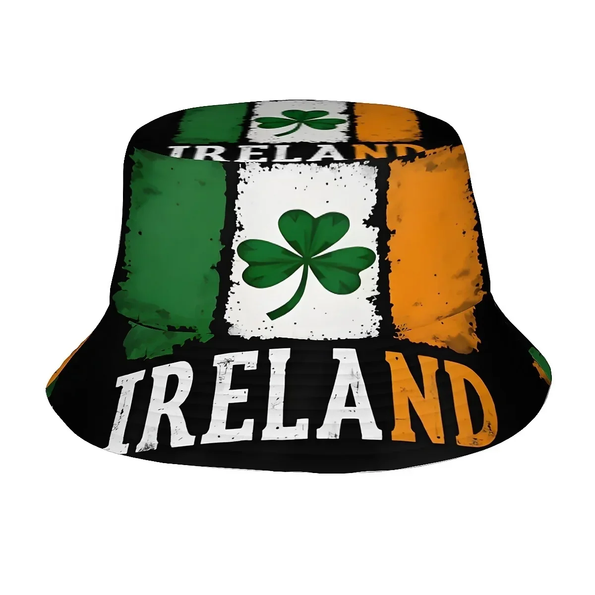 Customization 1pc Irish Flag & Lucky Clover Print Unisex Fisherman/Bucket Hat - St. Patrick's Day Hat With Ireland Colors (,,),