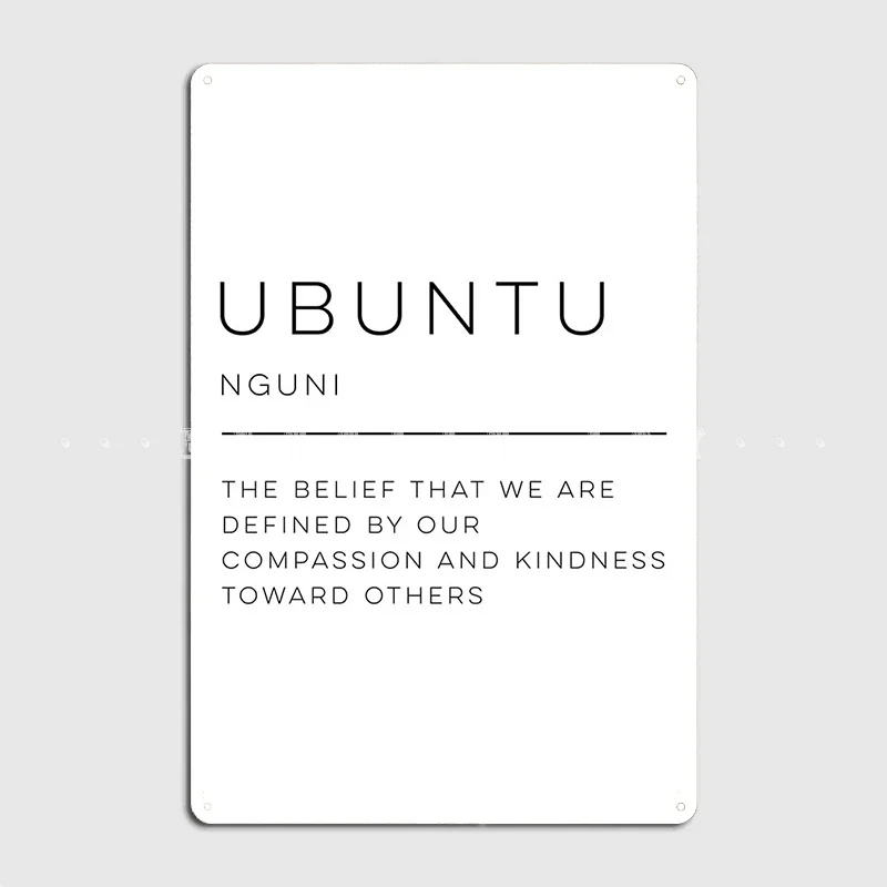 أوبونتو معدن علامة القصدير ملصق ، جدارية الجدار ، مضحك اللوحة المنزلية ، تعريف #1