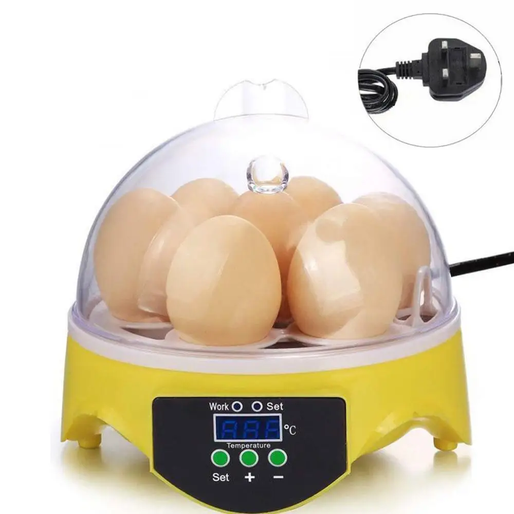 For Chicken Duck Bird Pigeon Brooder Poultry Incubator Mini Egg Incubator Adjustable Digital Temperature Automatic 7 Egg LED