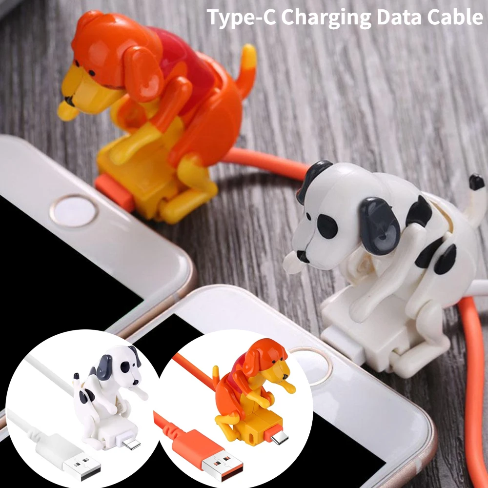 Funny Humping Dog Fast Charger Cable Data Cable For iPhone IOS Android Type-C Mobile Phone Charger Line Decompression Toys