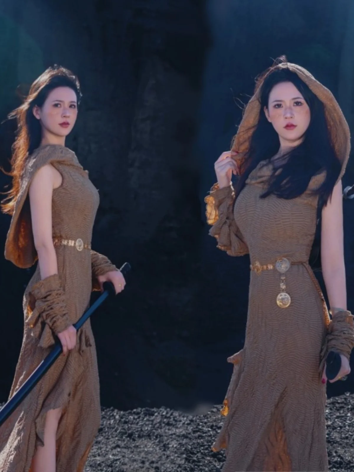 

New Desert Princess Ethnic Style Photography Dress Fashionable Authentic Chinese Stage Costume for Studio Photoshoots