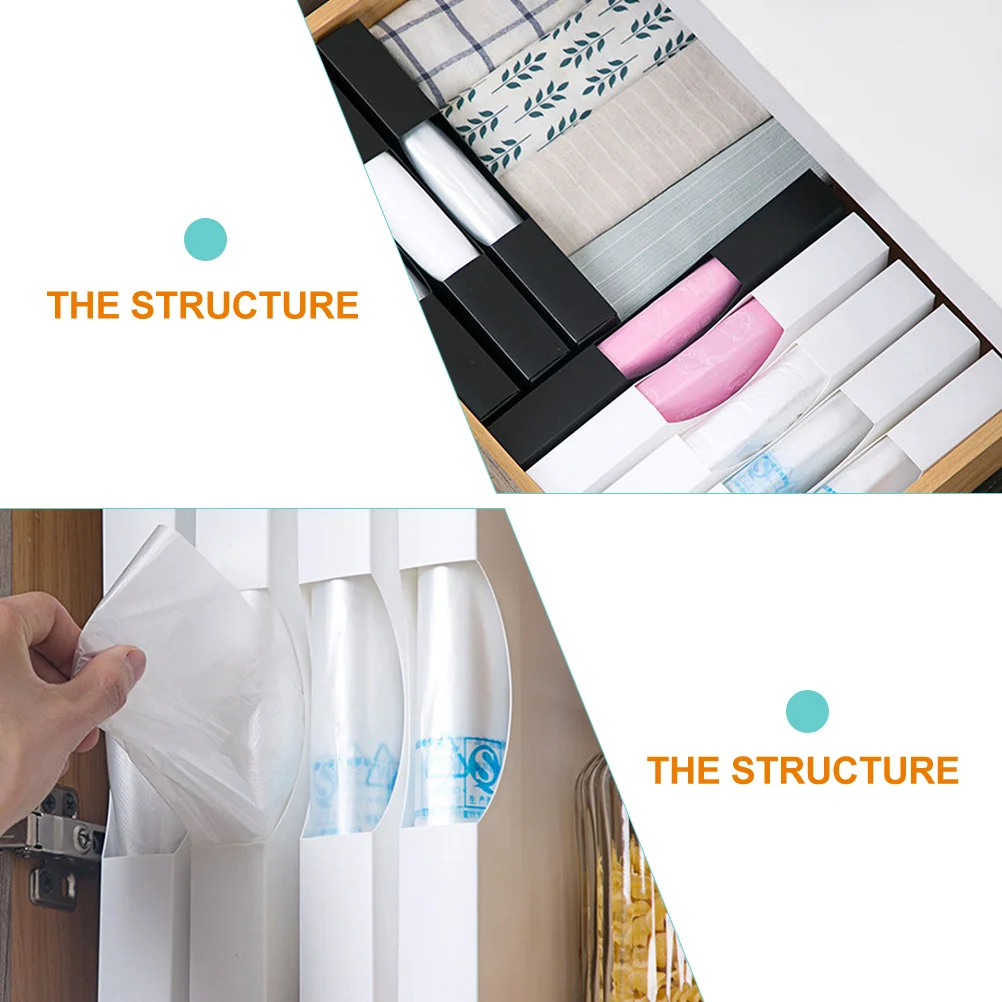 

2pcs Extraction Storage Box Plastic Bag Holder Kitchen Trash Organizer Large Capacity Premium Material Simple Style Functional