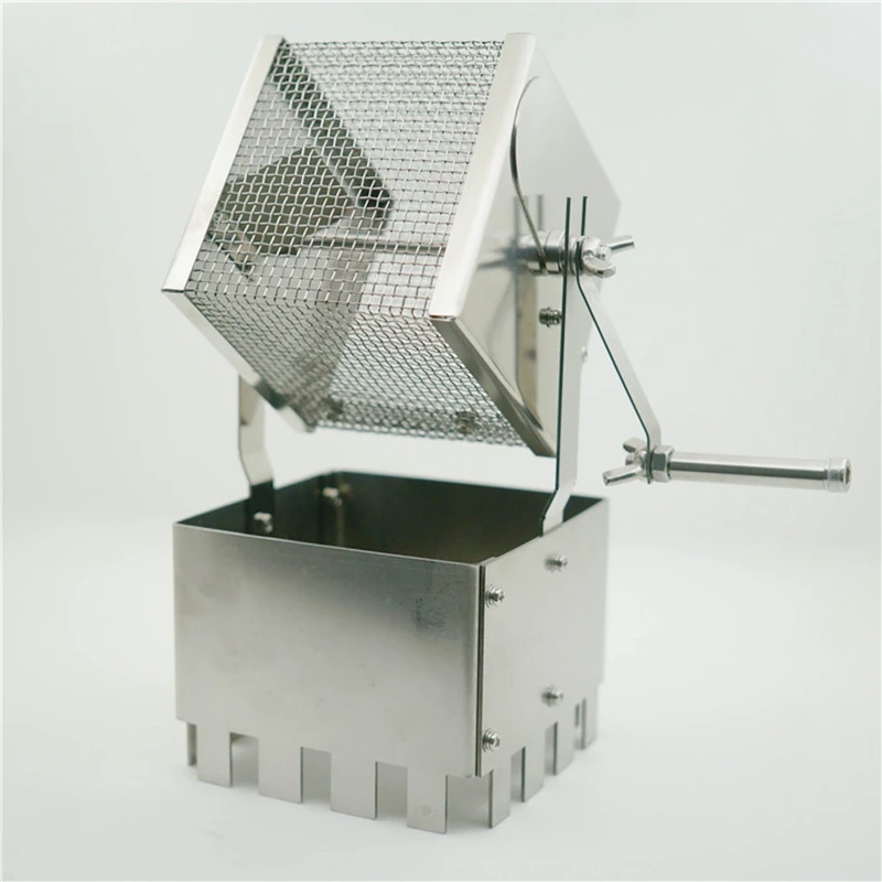 

Hand-cranked bean roasting machine direct fire hand net Small square household automatic infrared roasting cage Titanium net