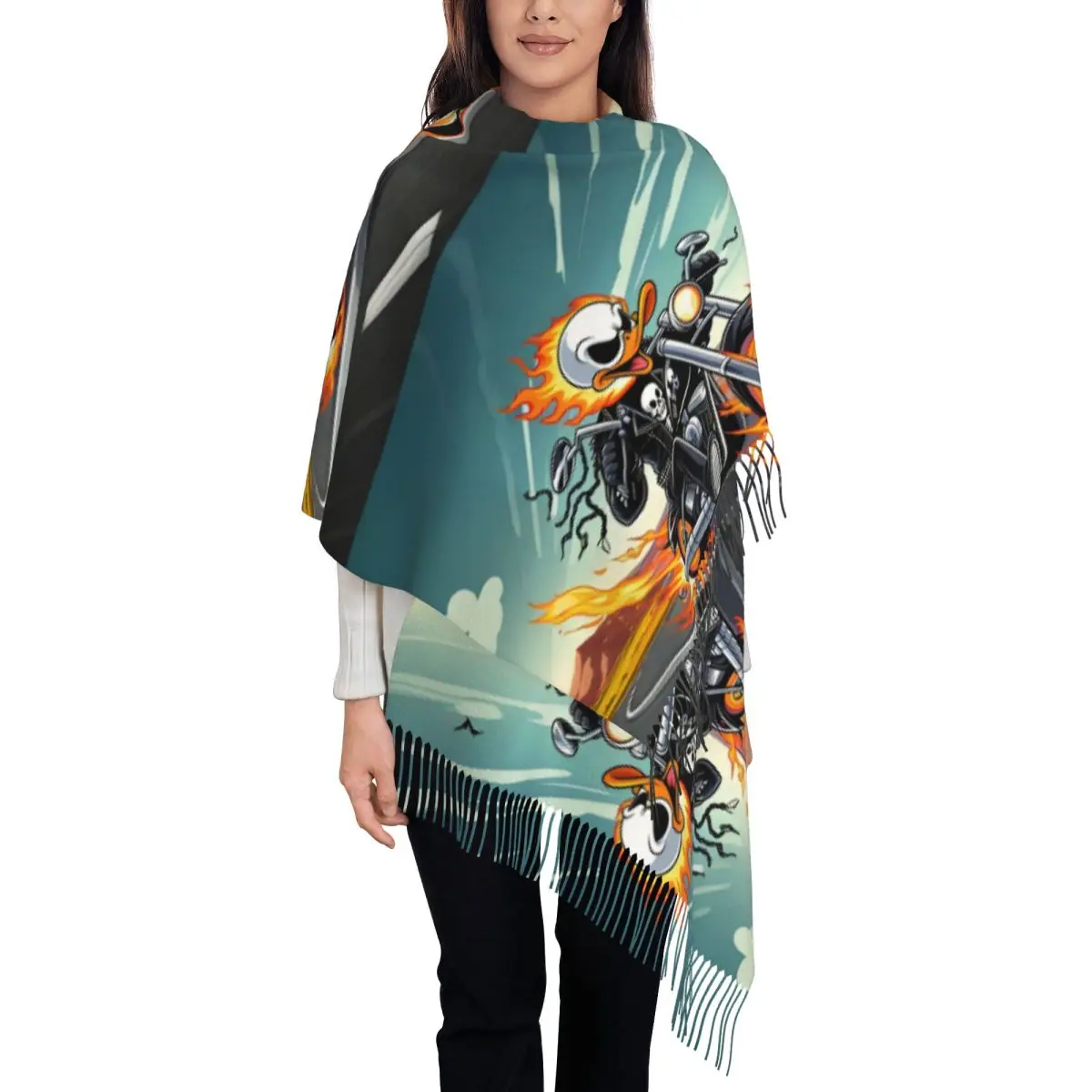 

Женский шарф с кисточками на заказ, мягкие мультяшные кавайные аниме-шали, женские зимние шарфы