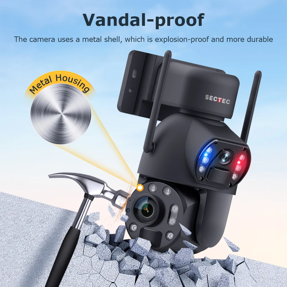 SECTEC 6MP PIR Human PTZ 36X Zoom كاميرا بعدسة مزدوجة PTZ Network 4G بطاقة Sim 20W 20000 MAh كاميرا البطارية الشمسية #5