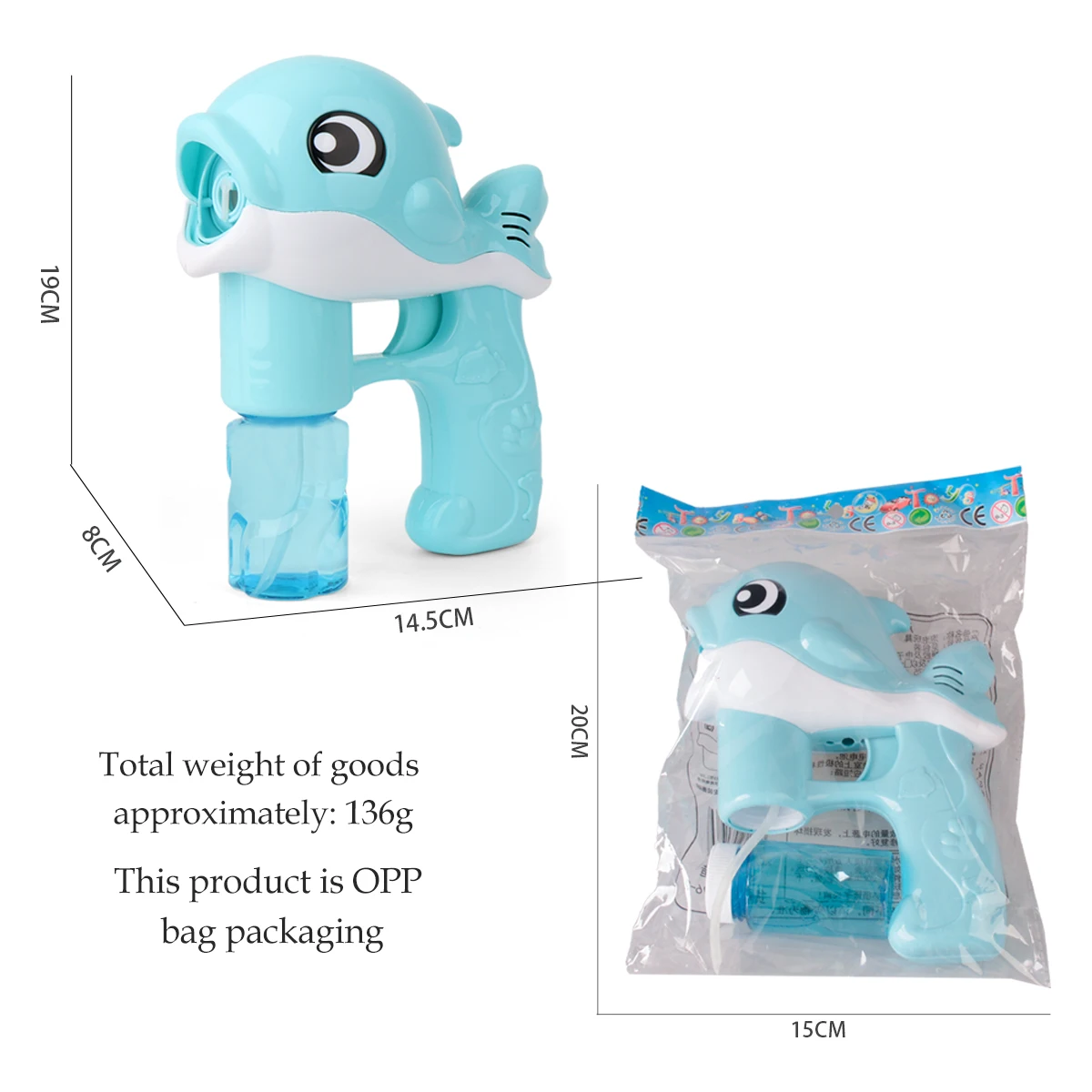 Dolphin Bubble Gun Toys, Handheld Automatic Bubble Blowin Machine with Fully Automatic Bubble Gun Gift not Contain Bubble Liquid