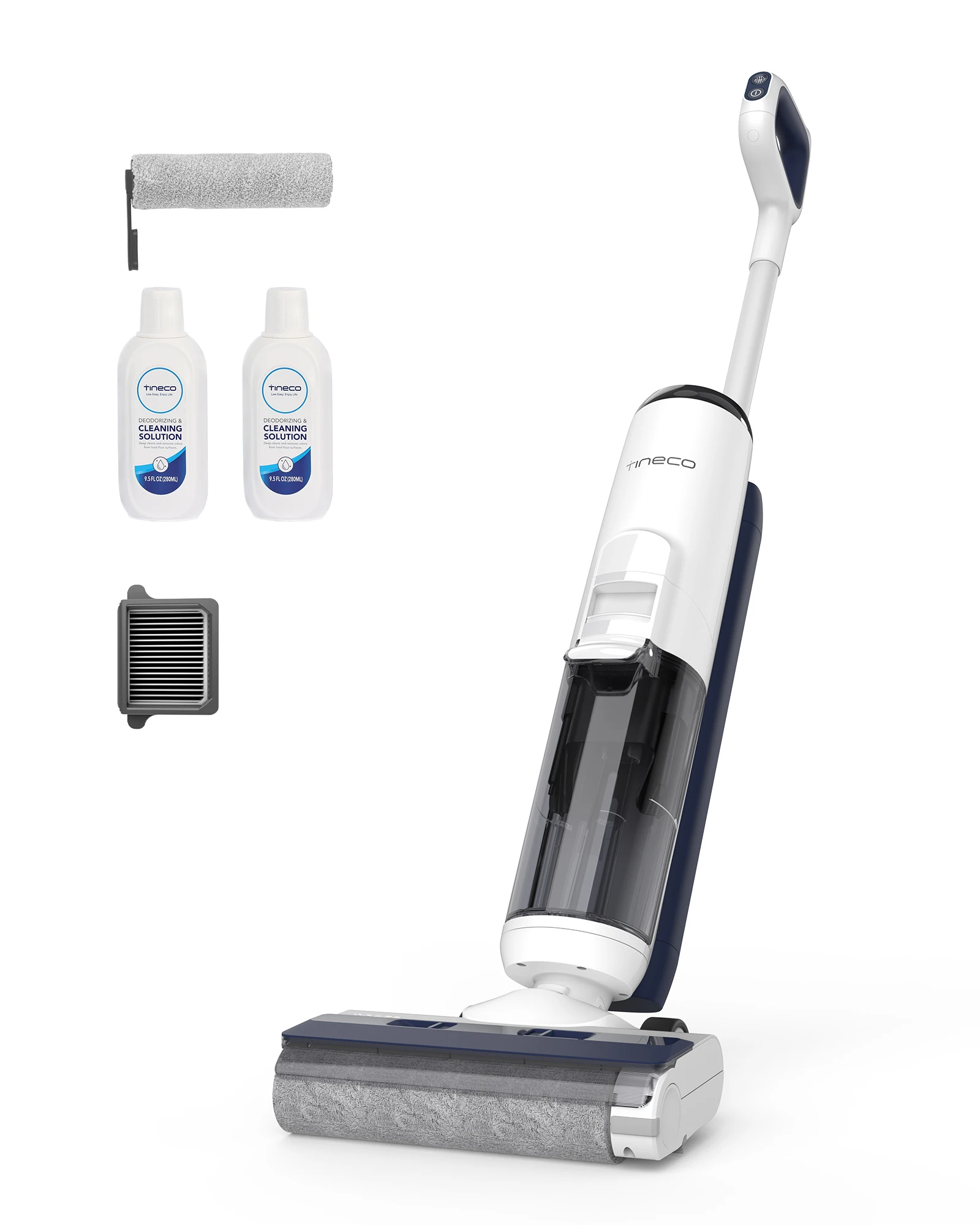 Aspirateur eau et poussière Tineco iFLOOR 5 Breeze Complete, nettoyage en une seule étape pour sols durs, nettoyage des bords, triple autonomie de la batterie, auto-nettoyant, aspirateur sans fil