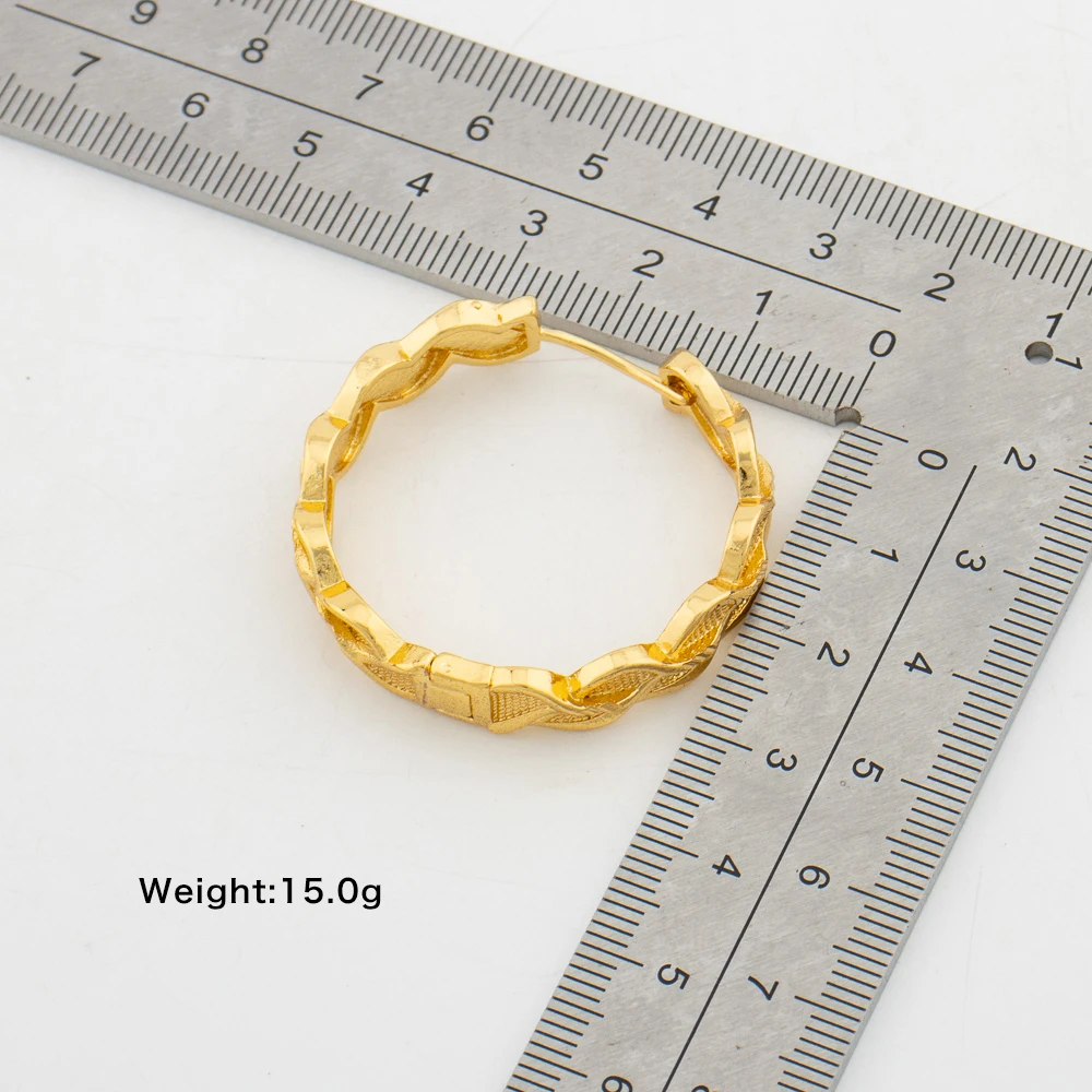 40mm Circle Hoop Earrings 18K Gold Color Jewelry for Women Large Round Brass Twisted Earring Daily Wear Jewelry Accessories