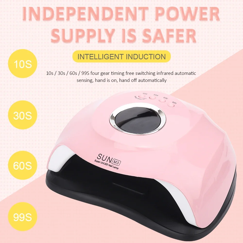 SUN M3 180W Smart UV LED Nail Lamp 45Pcs Led Beads LCD Display Nail Dryer for Curing Gel Polish Quick Drying Nail Manicure Tools