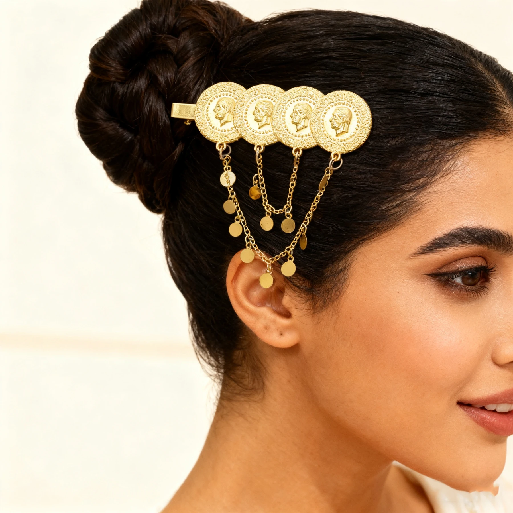 1 Çift Altın Rengi Madeni Para - Ethnic Fashion Dubai incelemesi ve fiyatı